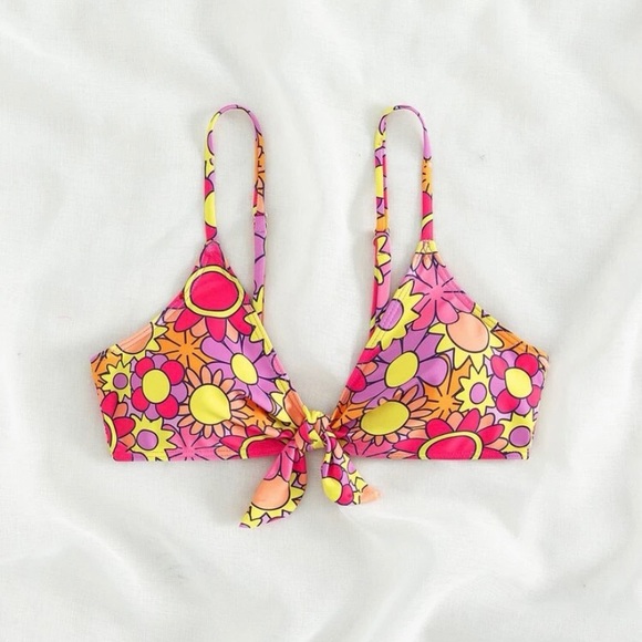 NWOT Floral Front Knot Bikini Top - Picture 1 of 5